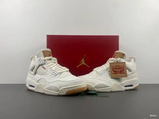 Bmlin Shoes Air Jordan 'White' 4 AO2571-100 x Levi's 0510